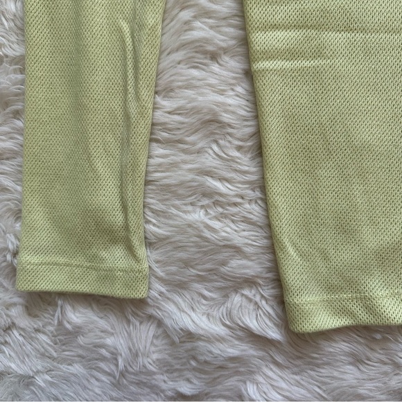 T Alexander Wang Top Asymmetrical Crewneck Long Sleeve Tee Mesh Neon Yellow S - Picture 6 of 11